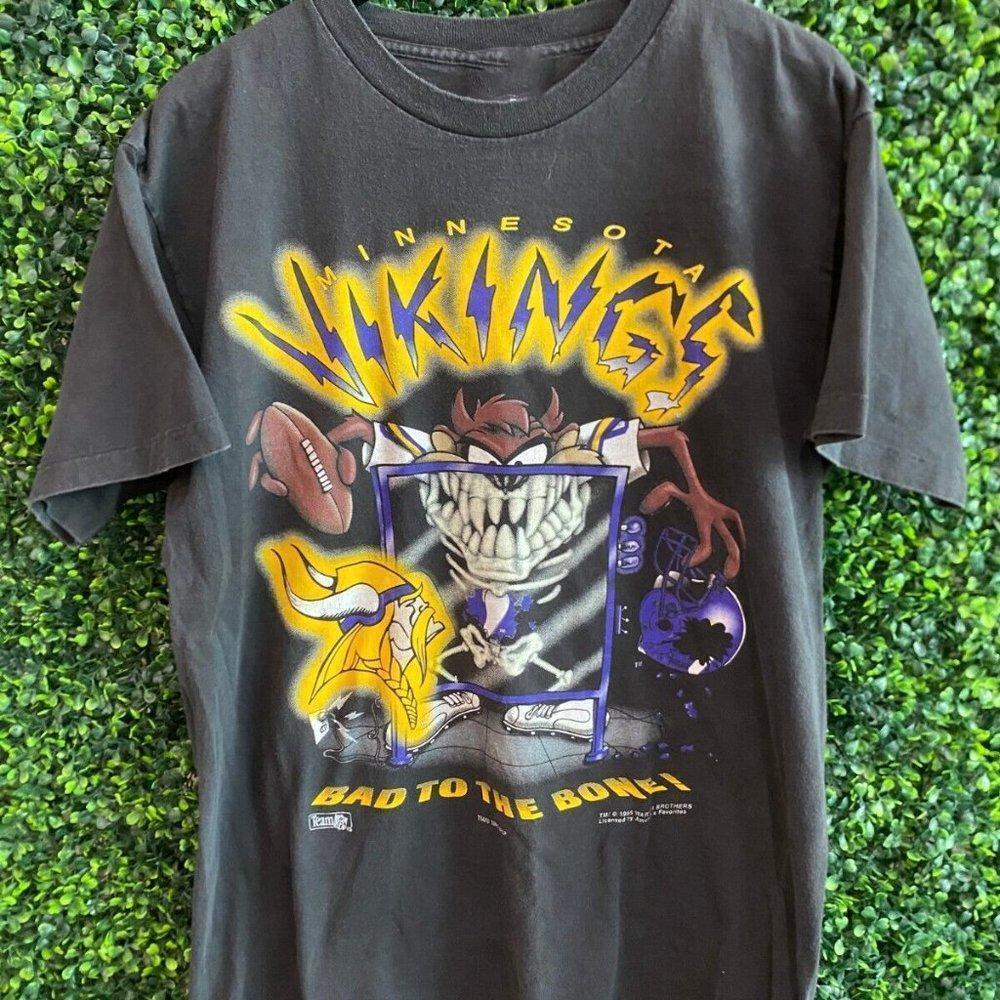 Minnesota Vikings Taz Funny Basic Black Unisex Tshirt